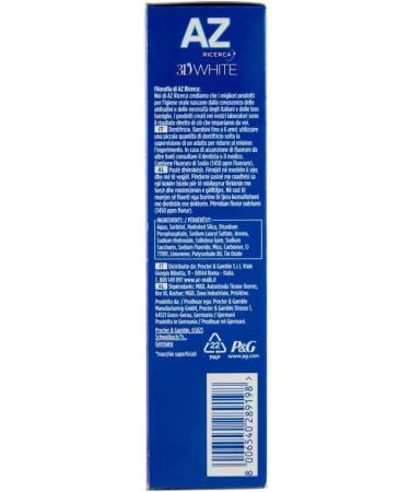 6x Dentifricio AZ 3D White Ultra White Toothpaste 65ml - Whitening Effect + Free Beni Culinari Keychain | International Shipping - Buy Online on GoSupps.com