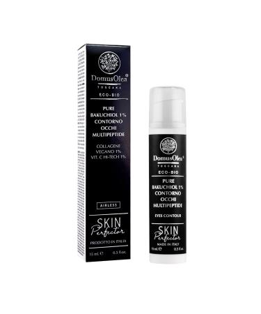 Domus Olea Toscana PURE BAKUCHIOL 1% Multipeptide Eye Contour Anti-Ageing Serum Cream with Vegan Collagen and Hi-Tech Vitamin C Tensor Effect and Soft Focus Optical Filling 15 ml Domus Olea Toscana