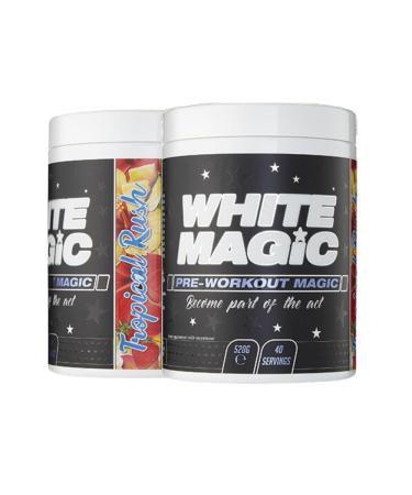 Medi-Evil Nutrition White Magic Pre-Workout Amino BCAA Powder Supplement with Caffeine - 520g - 40 Servings (Pack of 1) (Tropical Rush)