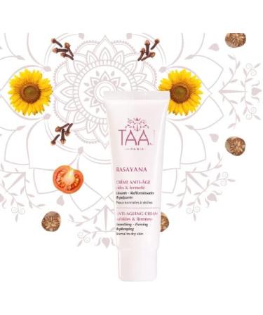 TAAJ | Anti-ageing cream - RASAYANA | Smoothing firming and plumping | Provides a targeted response against wrinkles fine lines and loss of firmness | Firmer skin | Vegan | 50 ml - Buy Online on GoSupps.com