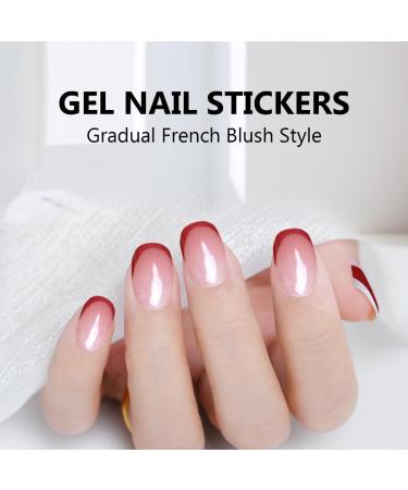 Semi Cured Gel Nails Stickers Full Wrap Nails Polish Strips French Style Gel Nail Strips Gradient Nail Wraps for Women JK333 - Buy Online on GoSupps.com