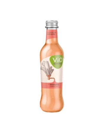 ViO Schorle Rhubarb - 16 Bottles x 0.3L | Refreshing Natural Drink | International Shipping Available - Buy Online on GoSupps.com