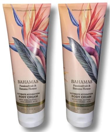 Bath & Body Works Lotion Bahamas passionfruit and Banana flower 8oz (2 pack)