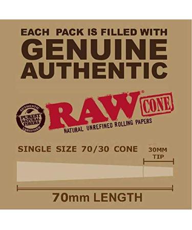 RAW Cones Single Size 70/30: 100 Pack - Mini Pre Rolled Cones & Tips  Patented Slow Burn Classic Rolling Papers Shorter than 1 1/4 Size - Buy Online on GoSupps.com