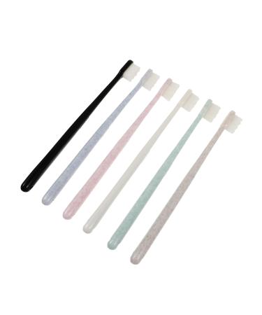 FRCOLOR 6pcs Toothbrush Bristles Teeth Cleaning Adult Toothbrush Silicone Toothbrush Wave Style Toothbrush