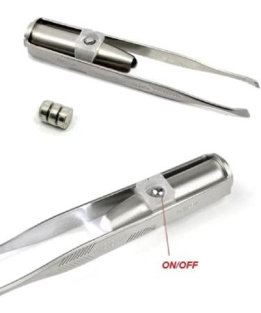 LED Eyebrow Hair Remover Tweezers Creative Makeup Tool with Batteries Included for Precision Grooming - Buy Online on GoSupps.com