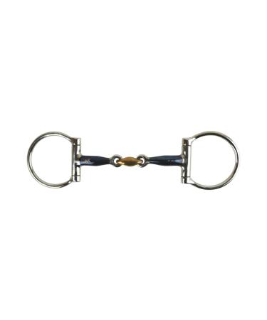 AK Sweat Iron D-Ring Double Jointed Lozenge with Cooper Joint Horse Riding Bits (5.50'' Blue-Silver) 5.50'' Blue-Silver