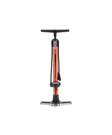 Schwinn Air Center Floor Bike Pump, Guage Fits Schrader and Presta Valve Types, Multiple Colors Orange Air Center Plus