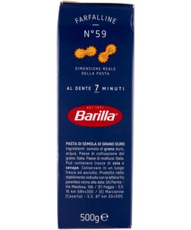  Italian Gourmet E.R. Barilla Farfalline Pasta 59 500g + Italian Gourmet Pulp 400g - Buy Online on GoSupps.com