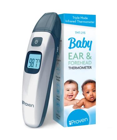IPROVEN Digital 3-in-1 Infrared Thermometer for Babies, Kids and Adults Fast, Accurate and Easy to Use Ear, Forehead and Object Mode, TMT-215 Grey