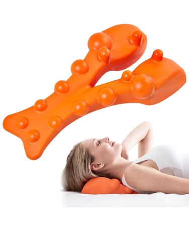 MSpebec trigger point massager massage device back therapy point- trigger point massage device to the neck and shoulder relaxation for relieving cervical pain (Orange color)