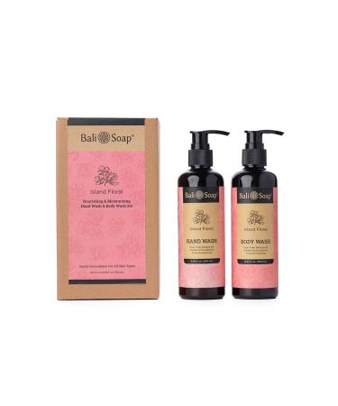 Bali Soap - Set of 2 Hand Wash & Body Wash Moisturizing & Nourishing pH Neutral with Gentle Formulation Suitable For Vegans & For All Skin Types 8.5 fl oz each (500ml Island Floral) Island Floral 8.5 Fl Oz (Pack of 2)