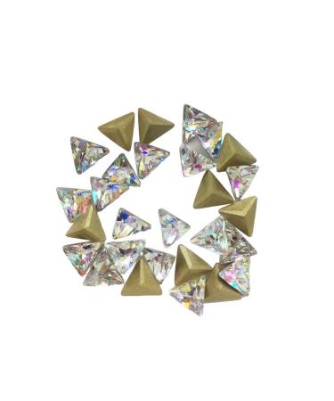dijiusidy Nail Rhinestones Manicure Decorations Multiple-Shape Multi-color Glass DIY Decor Stickers Eye-catching Beauty Tools 8mmTriangle