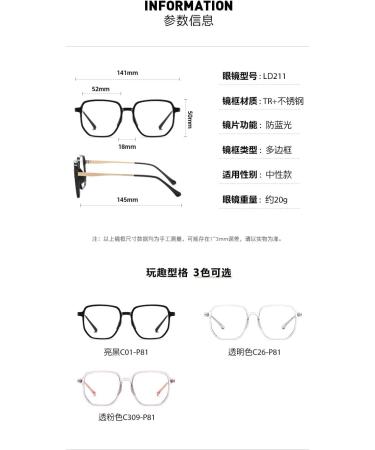 Buy SERONI Metal Temple TR90 Blue Light Blocking Glasses for Women & Men - Stylish Anti-UV Polygon Frames - Pink 52mm Reading Glasses International Shipping - Buy Online on GoSupps.com