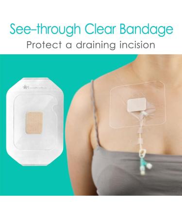 Transparent Film Dressing | Waterproof Catheter Shower Cover & Chemo Port Protector | Wound Bandage Frame Style (4x4.75 Pack of 20) | International Shipping Available - Buy Online on GoSupps.com