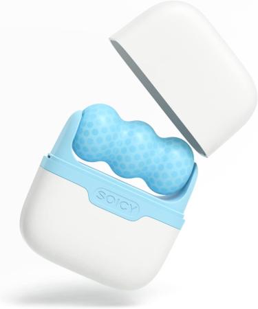 Deashun Mini Ice Roller for Face & Eye Care - 2 in 1 Face Massager for Wrinkle Reduction & Pain Relief - Travel Size - Women's Gift - Blue - Buy Online on GoSupps.com