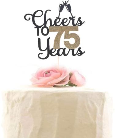 Cheers to 75 Years Cake Topper 75th Birthday Cake Topper for Brithday Party Cake Topper Decorations Cake Topper Decoration Supplies for Wedding Anniversary Party Birthday Party - Buy Online on GoSupps.com