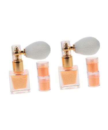 Beavorty 2 Sets Glitter Powder Body Powder Shimmer Powder Body Shimmer Body Highlighter Flash Phosphor Powder Orangex2pcs 7.4X6.8CMx2pcs