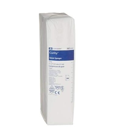 Covidien COV-2252 Curity Gauze Sponges Non-Sterile 12-Ply 2" x 2" Size (Pack of 200)