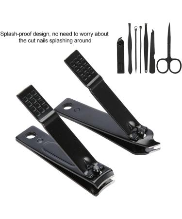 Fingernail Scissors 2 Color 8 in 1 Mini Nail Kit Travel Manicure Kit Stainless Steel Nail Clippers Set Nail File Nail Manicure Kit (Black) - Buy Online on GoSupps.com