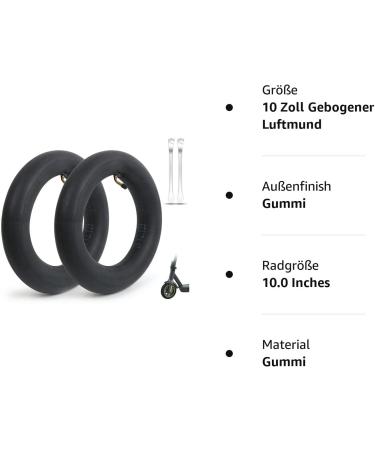 Buy Ainiv Stroller Hose - 2 x 10 Inch Black Seamless Scooter Hoses with 90 Valve Angle | Durable Mold Heated Design | International Shipping Available - Buy Online on GoSupps.com