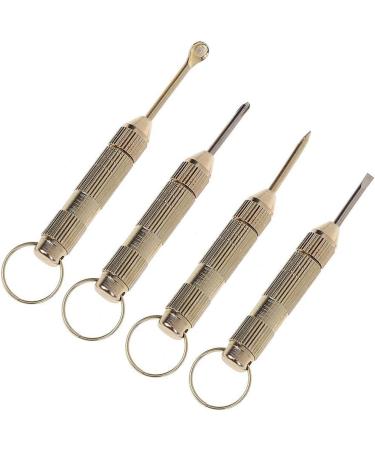 Buy 1Pc Gold 4-in-1 Mini Portable Screwdriver & Ear Care Keychain Kit - Earwax Removal Tools for Health & Household - Buy Online on GoSupps.com