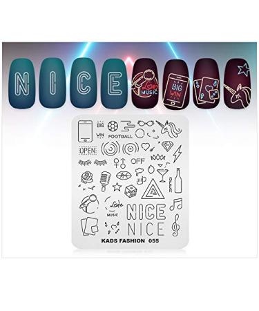 Alexnailart Nail Stamp Plates - Creative Fashion Templates for DIY Nail Art | Neon Sign & Music Designs | Multi-Pattern Manicure Tools FA055 - Buy Online on GoSupps.com