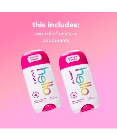 Hello Unicorn Aluminum Free Deodorant for Women Girls Safe for Kids 2 Pack and Hello Lavender Vanilla Vegan Deodorant for Women and Men 2.6 oz Stick - Buy Online on GoSupps.com