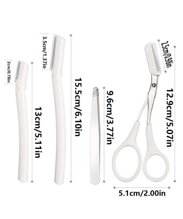 Full GuFs 4PC Eyebrow Care Set: Tweezers Combs Razors & Scissors for Perfect Brows - International Shipping Available - Buy Online on GoSupps.com
