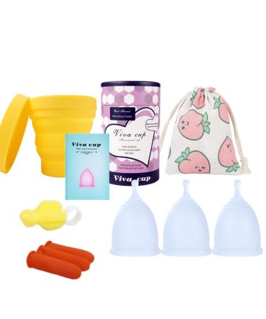 Florauspicious reusable menstrual cup get florauspicious menstrual cups for female care 3 pieces (large transparent) transparent/transparent/transparent 1 piece (3 Pack)