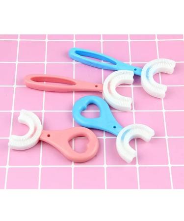 U-Shaped Toothbrush for Children (Pink 9cm Ages 2-6)