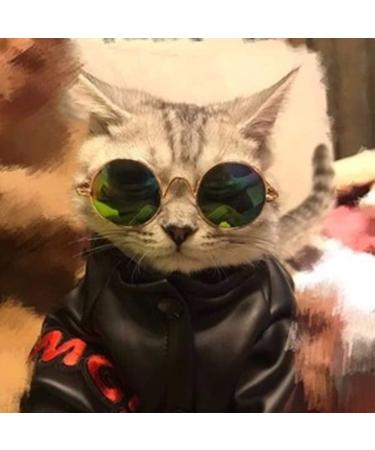 Super Cute Pet Glasses Stylish Dog Cat Cool Sunglasses Metal Frame Round Cool Photo Comfortable and EnvironmentallyConvenient and attractive - Buy Online on GoSupps.com