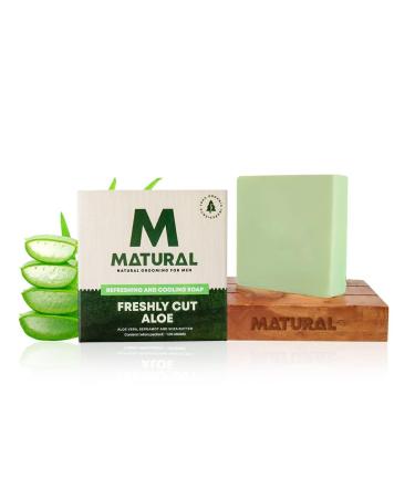 Mat.ural All Natural Handmade Bar Soap For Men Freshly Cut Aloe With Goodness Of Aloe Vera Bergamot And Shea Butter - 120 Gm