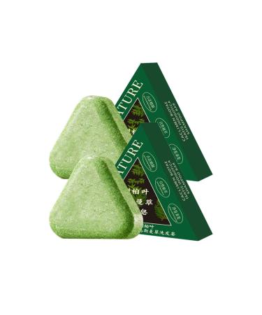 HADAVAKA Nature Triangle Shampoo Bar Usman Grass Shampoos Bar Control Oiliness Eliminate Dandruff Calming & Strengthens Hairs Deeply Nourishing Hair Regrowth Soap Bars For All Hair Types (2PCS)