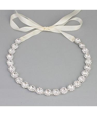 Oriamour Crystal Wedding Headband Bridal Headpiece Rhinestone Bridal Hair Accessories For Brides Flower Girl Bridesmaids Silver - Buy Online on GoSupps.com