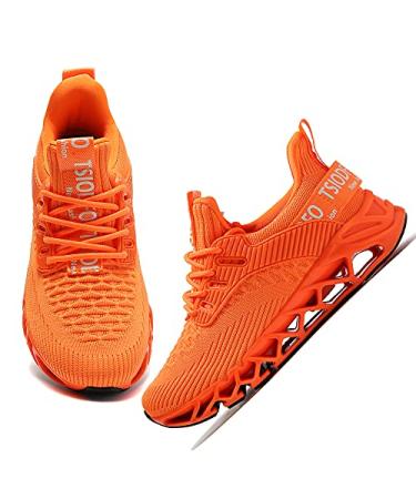 TSIODFO Kids Boys Grils Shoes Sport Tennis Running Athletic Walking Sneaker 4 Big Kid Orange