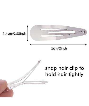 100 Pieces 2 Inch Silver Snap Metal Hair Clips - Fine Bang Holders & DIY Accessories for Women Girls & Children - Buy Online on GoSupps.com