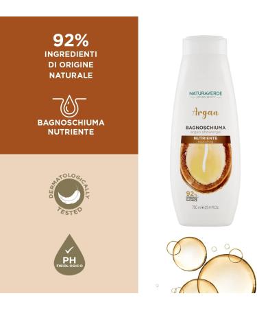  Naturaverde Naturaverde | Natural Beauty Argan Nourishing Bubble Bath Body Shower Natural Ingredients 6 x 750ml - Buy Online on GoSupps.com