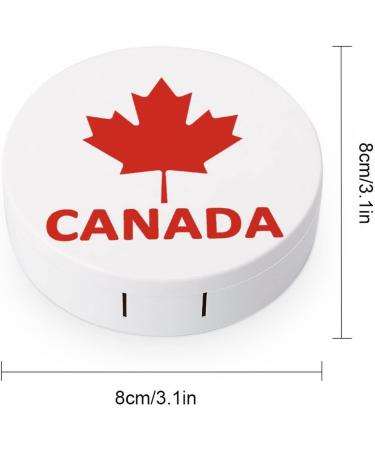 Canada Flag Maple Round Case For Contact Lens Kit Storage Box with Mirror Printed - Buy Online on GoSupps.com