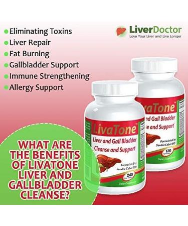 Livatone Liver Detox Cleanse 120 Capsules - Dr. Formulated Milk Thistle & Antioxidants for Liver and Gallbladder Health - Buy Online on GoSupps.com