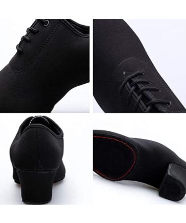 Inlefen Women's Latin Dance Shoes - Salsa & Tango Lace Up Leather Block Heel - 40 EU Black - 5cm Height - Buy Online on GoSupps.com