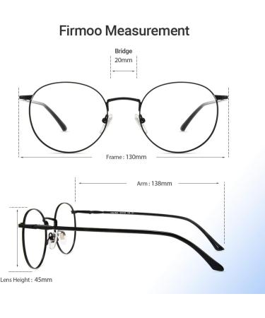 Firmoo Blue Light Blocking Gaming Glasses 1.75x UV 400 Anti Glare Anti Eyestrain Round Vintage Metal Frame - Buy Online on GoSupps.com