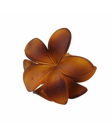 sxvbdway Frosted Hair Clip Flower Claw Women 3d Shape Grip Anti-slip Teeth Back Head Texture Large Dark Brown