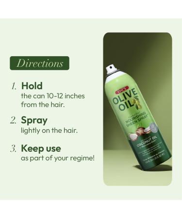 ORS Olive Oil Nourishing Sheen Spray infused with Coconut Oil 10 Ounces (Pack of 4) - Buy Online on GoSupps.com