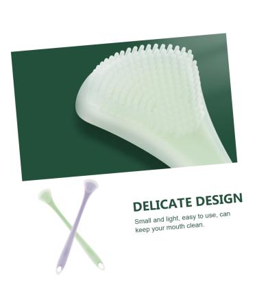 FRCOLOR Silicone Tongue Scraper Set - 2pcs Multifunctional Cleaning Tool for Adults & Kids | Assorted Colors - Buy Online on GoSupps.com