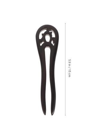 Lurrose Natural Ebony Hair Stick - Wooden U-Shaped Hair Fork Chopsticks - Retro Hairpin Clip (Random Color) - Buy Online on GoSupps.com