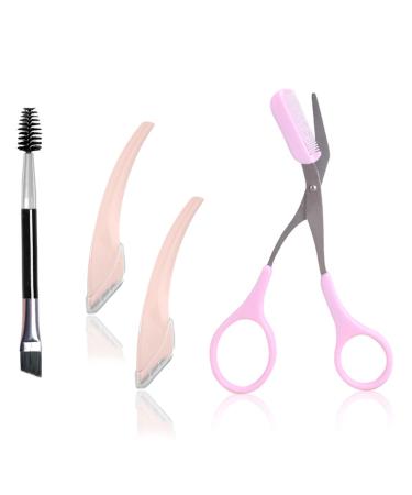 Eyebrow Trimmer Kit 4 in 1 Multifunctional Exfoliating Beauty Tool  Including Eyebrow Razor  Eyebrow Scissors with Comb  Eyebrow Brush with Spoolie for Hair Removal Beauty Accessories for Men Women Eyebrow Trimmer Set