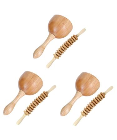 3 sets massage scrap Tool for face shape hand massage massage roller manual acupunctive massage wood massage facial tools for skin care scratching board wooden foot scraps as shown x 3 pieces 17.5x9cmx3pcs