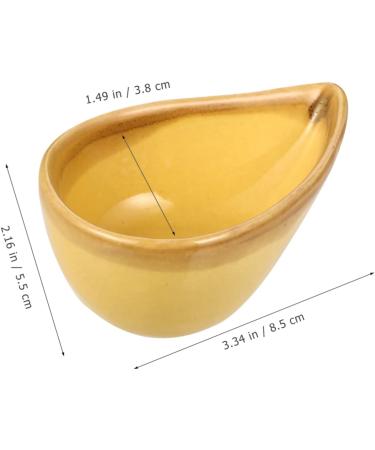 Fomiyes Aromatherapy Mixing Bowl - Ceramic Yellow Facial Jewelry Tray for Essential Oils & Masks | 8.5x5.5cm - Buy Online on GoSupps.com
