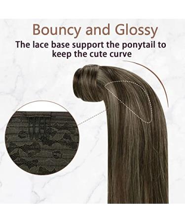 Runature 30cm Clip-in Braid Extensions | Real Hair Dark Brown & Ash Brown | 70g Ponytail Hair Recovery #2P8A - Buy Online on GoSupps.com